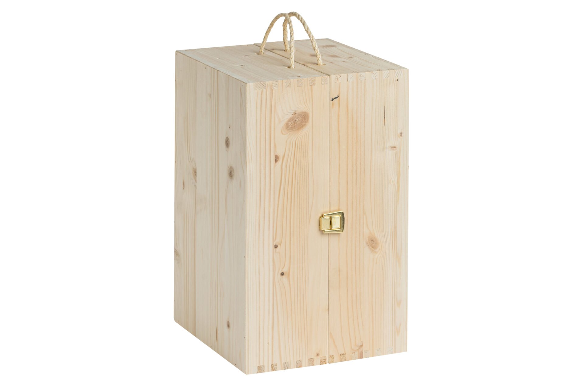 Cassetta in legno con apertura a libro per 2+2 bottiglie standard da 750 ml