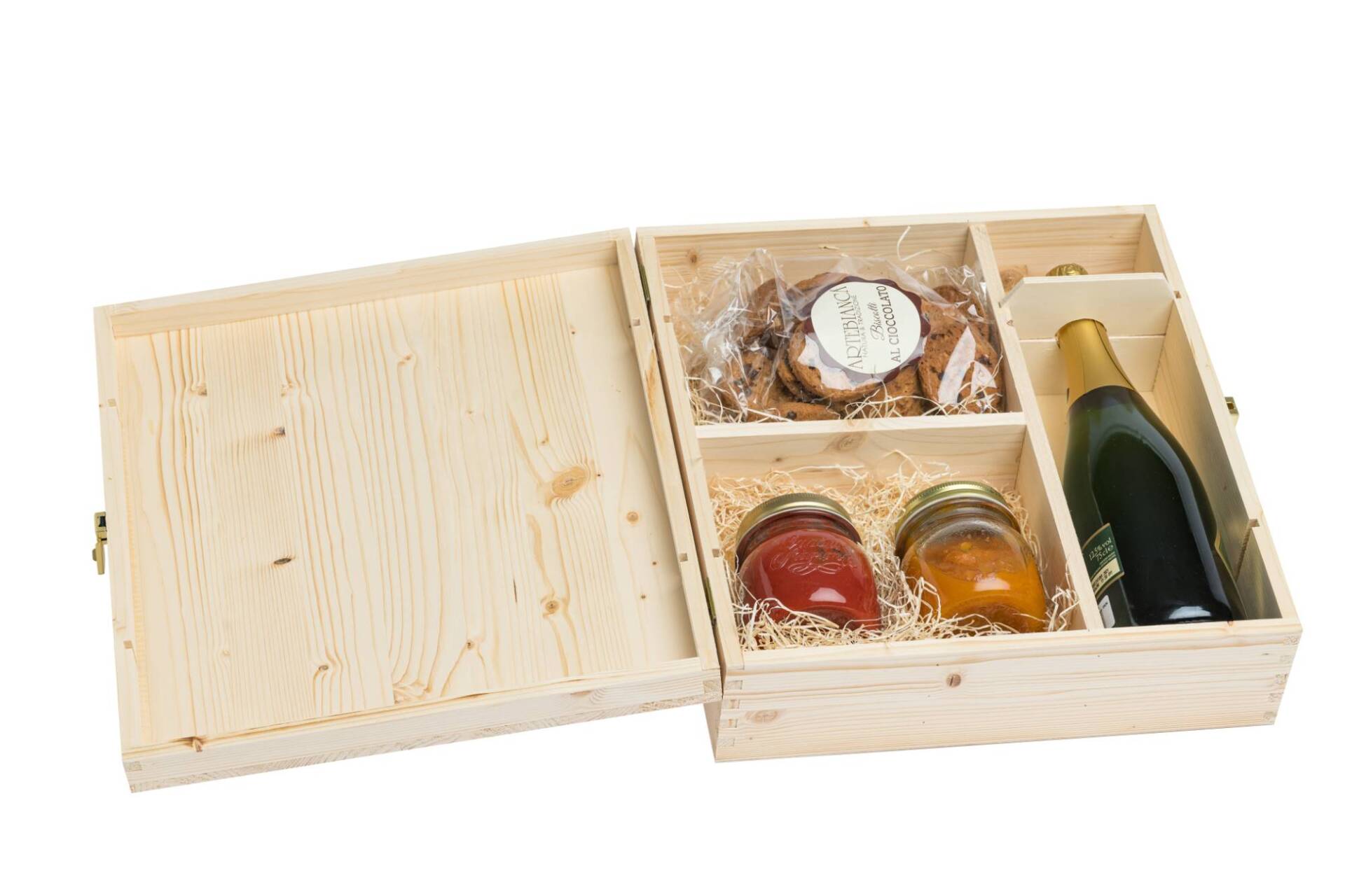 Kleiner Lebensmittel- und Getränke Holzbox - Innenmaße: 34,1X31,6X10,6