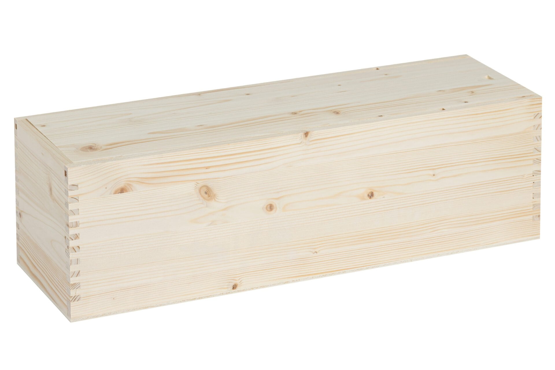 Holzkiste für 1 x 1500 ml Flasche Sekt - Innenmaße: 40,1X12,1X12,1