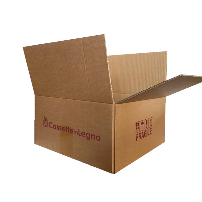 Scatola in cartone per cassette da 3 o 4 bottiglie da 750 ml