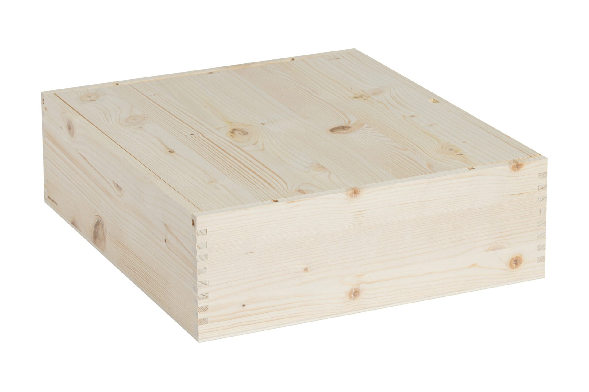 Holzkiste für 4 x 750 ml Flaschen Sekt - Innenmaße: 34,1X38,6X10,6