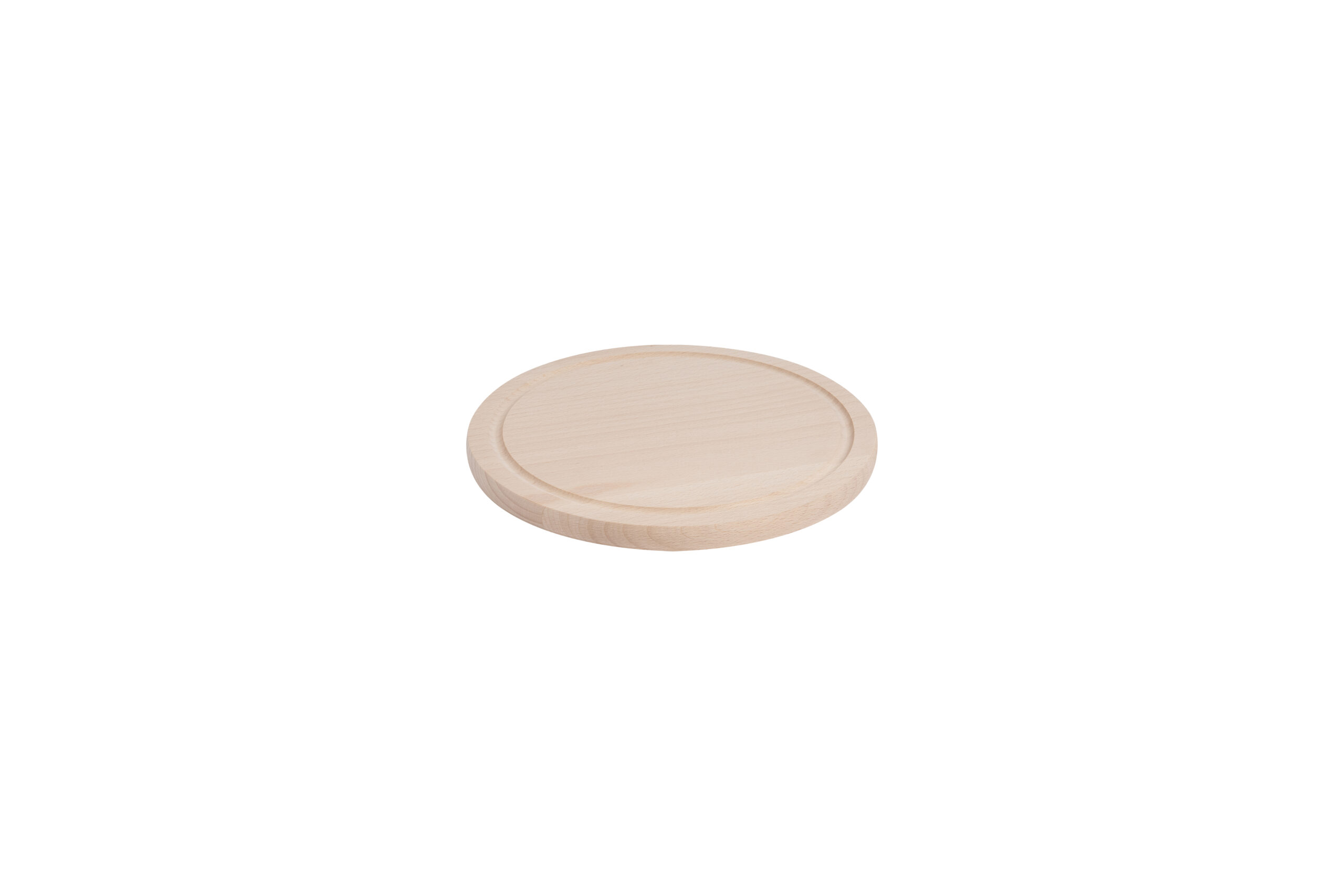 Round wooden chopping board for cicchetti (finger food) with diameter 24,6 cm