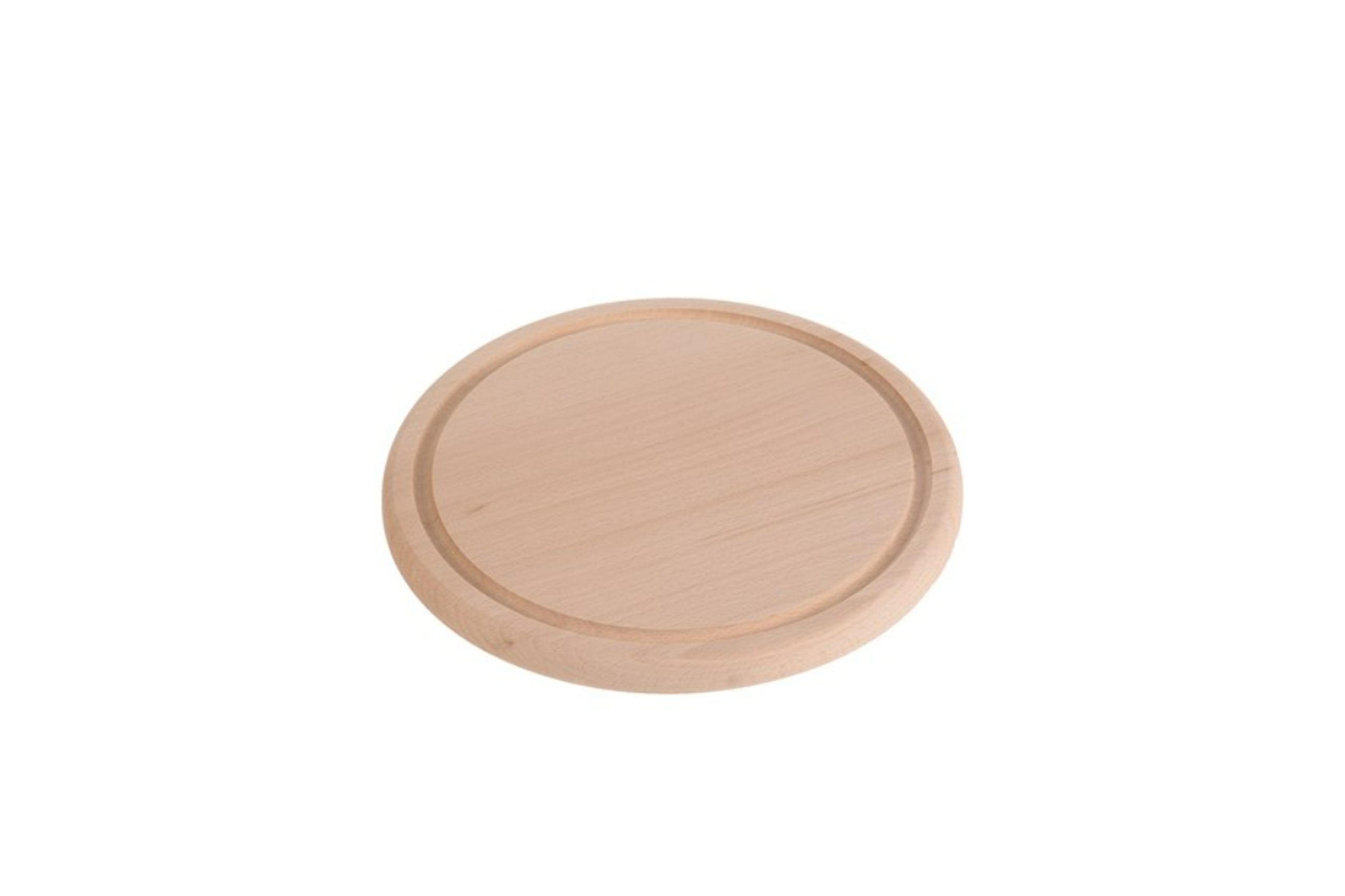 Tagliere in legno di faggio circolare tipo piatto per cicchetti con diametro 24,6