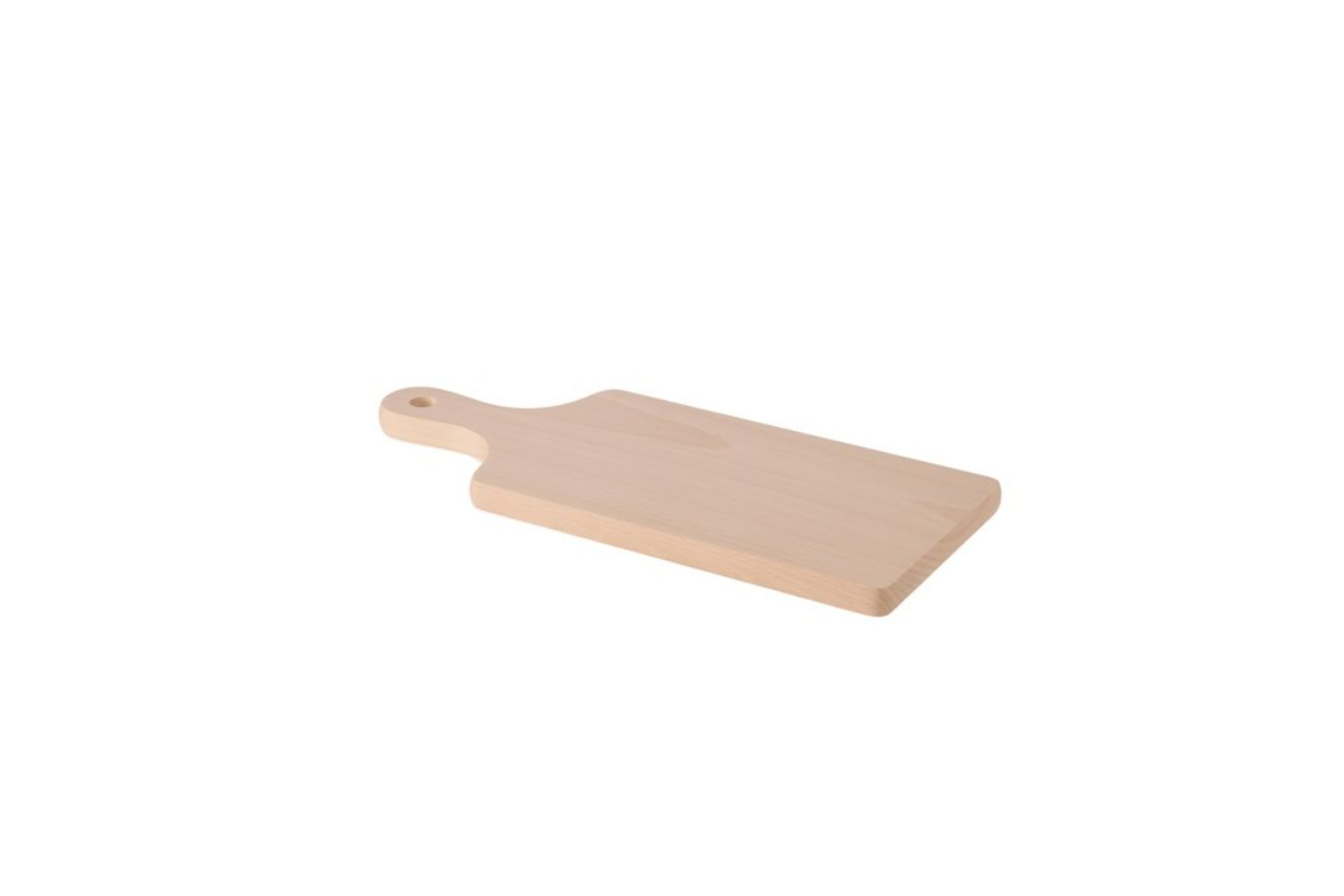 Tagliere in legno di faggio con manico tipo piatto per cicchetti da 30,6x14x1,5