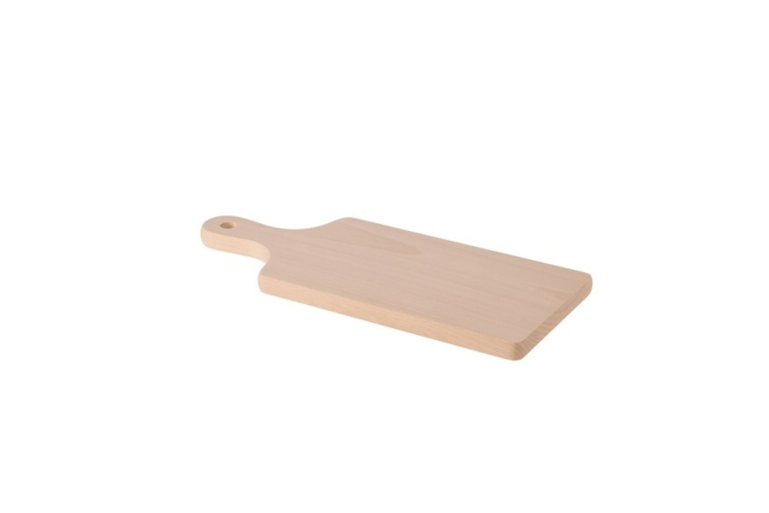 Tagliere in legno di faggio con manico tipo piatto per cicchetti da 35x16x1,5
