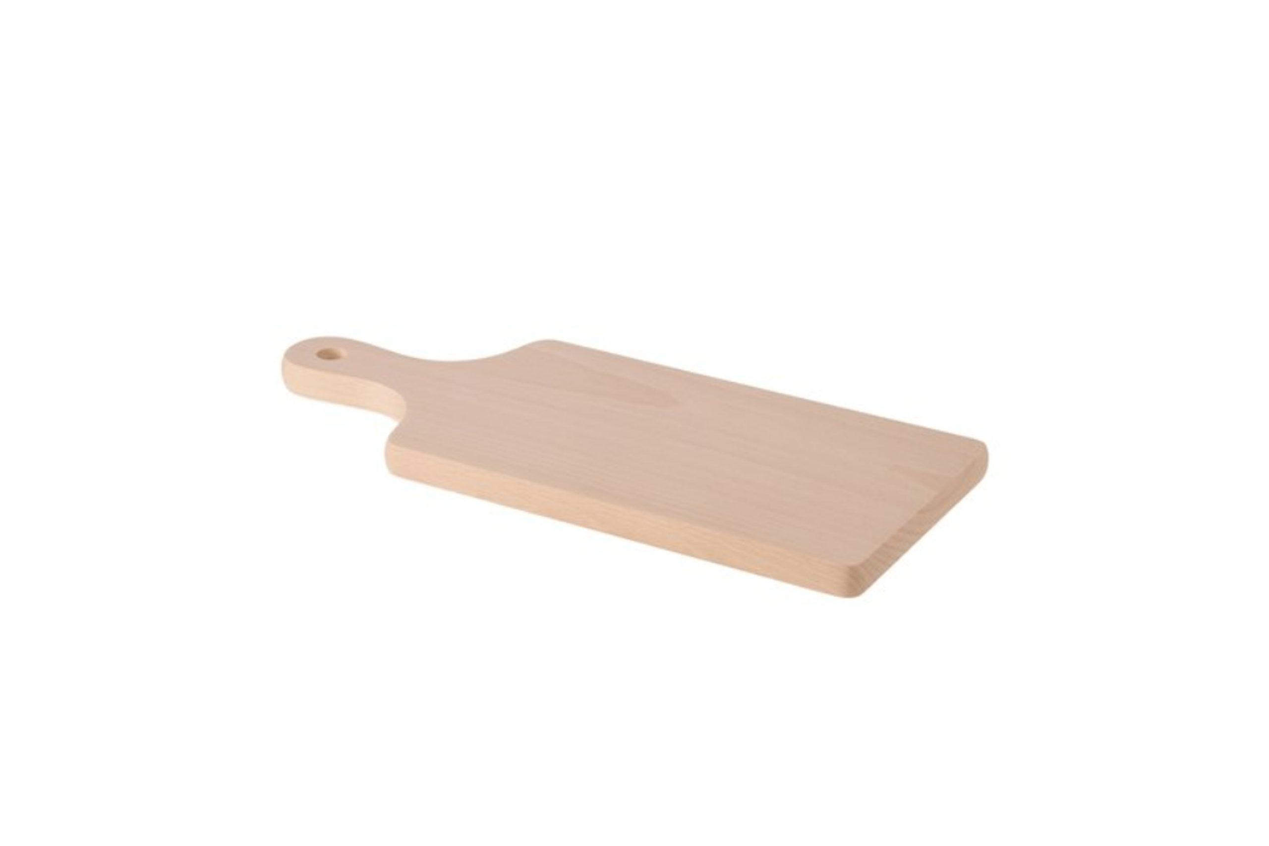 Tagliere in legno di faggio con manico tipo piatto per cicchetti da 42x20,5x1,5