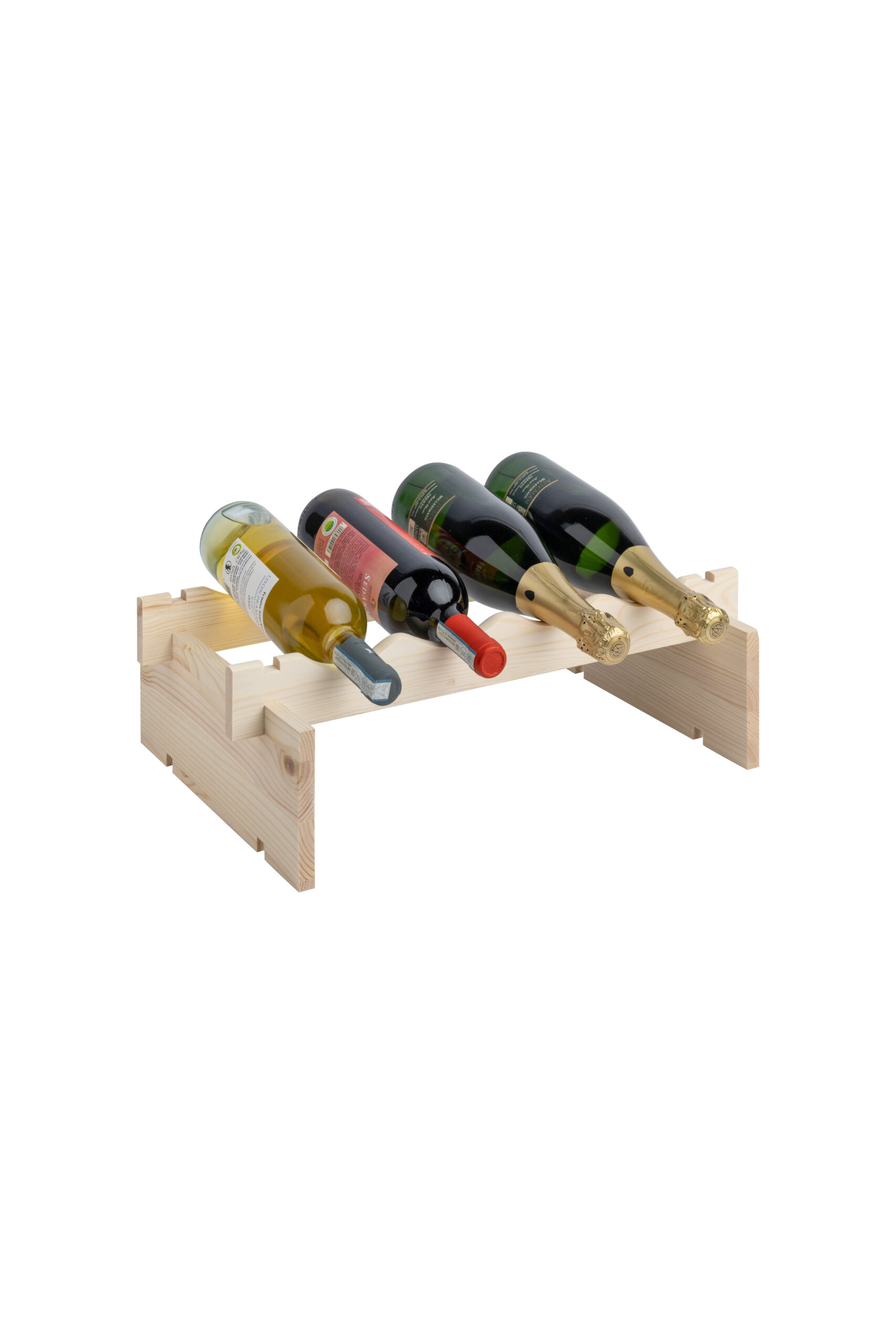 Holzkiste für 4 Standard 750 ml Flaschen