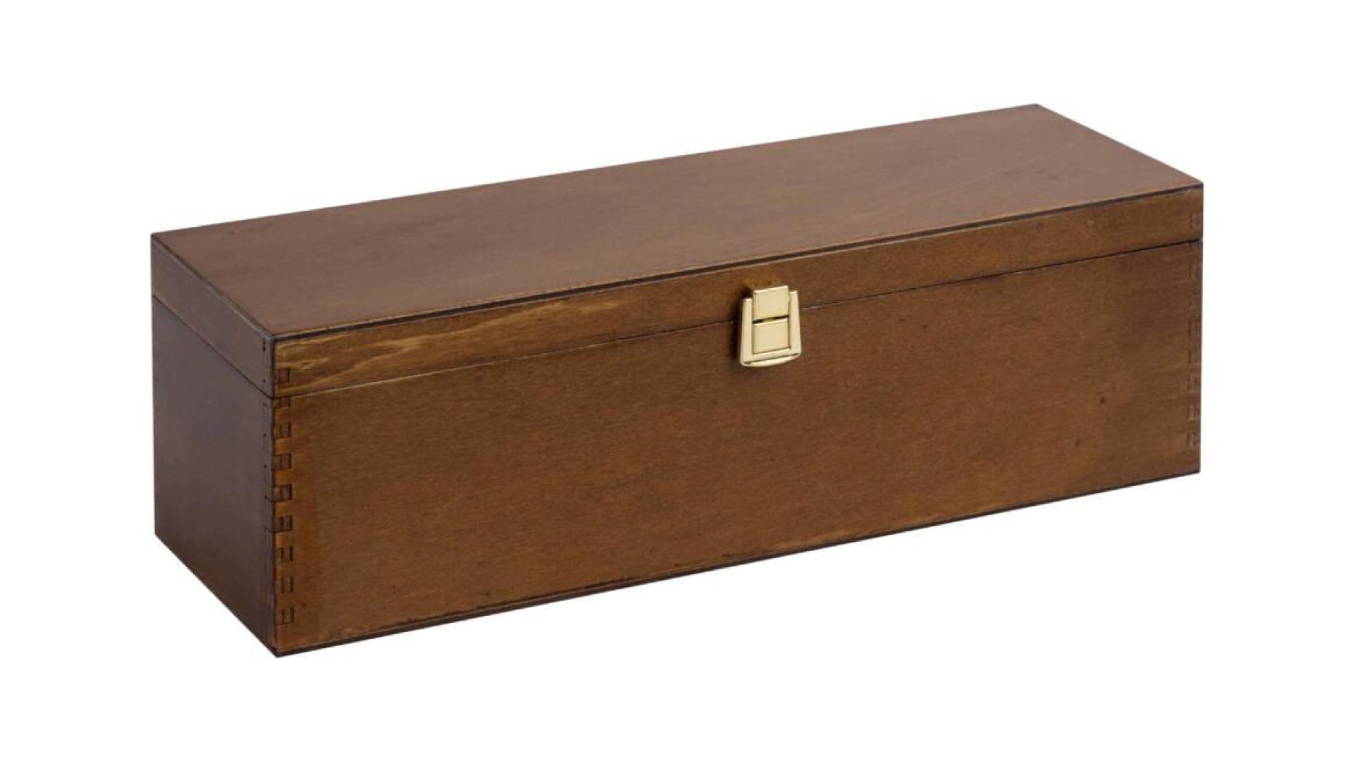 Walnut varnished case for 1 standard 1500ml bottle - Internal dimensions 40X12X12