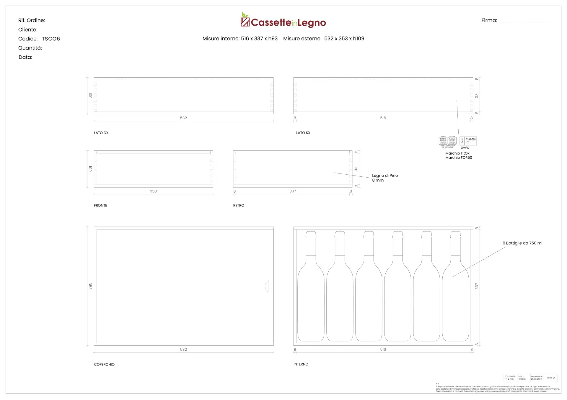 Séparateurs En Carton Pigna - Lot De 6 Couleurs Assorties - Pour Classer Dossiers Et Documents