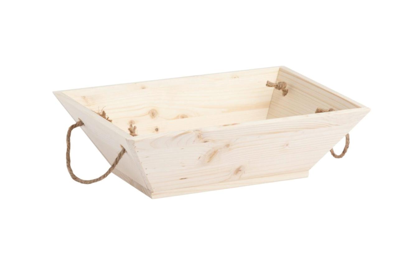 Caisse en bois  type plateau à côtés évasés 31,5X22,5X10,5